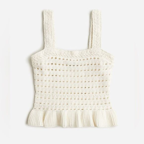 J Crew Crochet Ruffle Tank NWT - Picture 1 of 10
